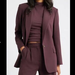 Open Edit for Nordstrom Relaxed Blazer in Burgundy Size XS